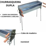 Churrasqueira Espetinho Dupla Galvanizada Desmontavel Carvão casa empresa churrasco espeto - Imagem 2
