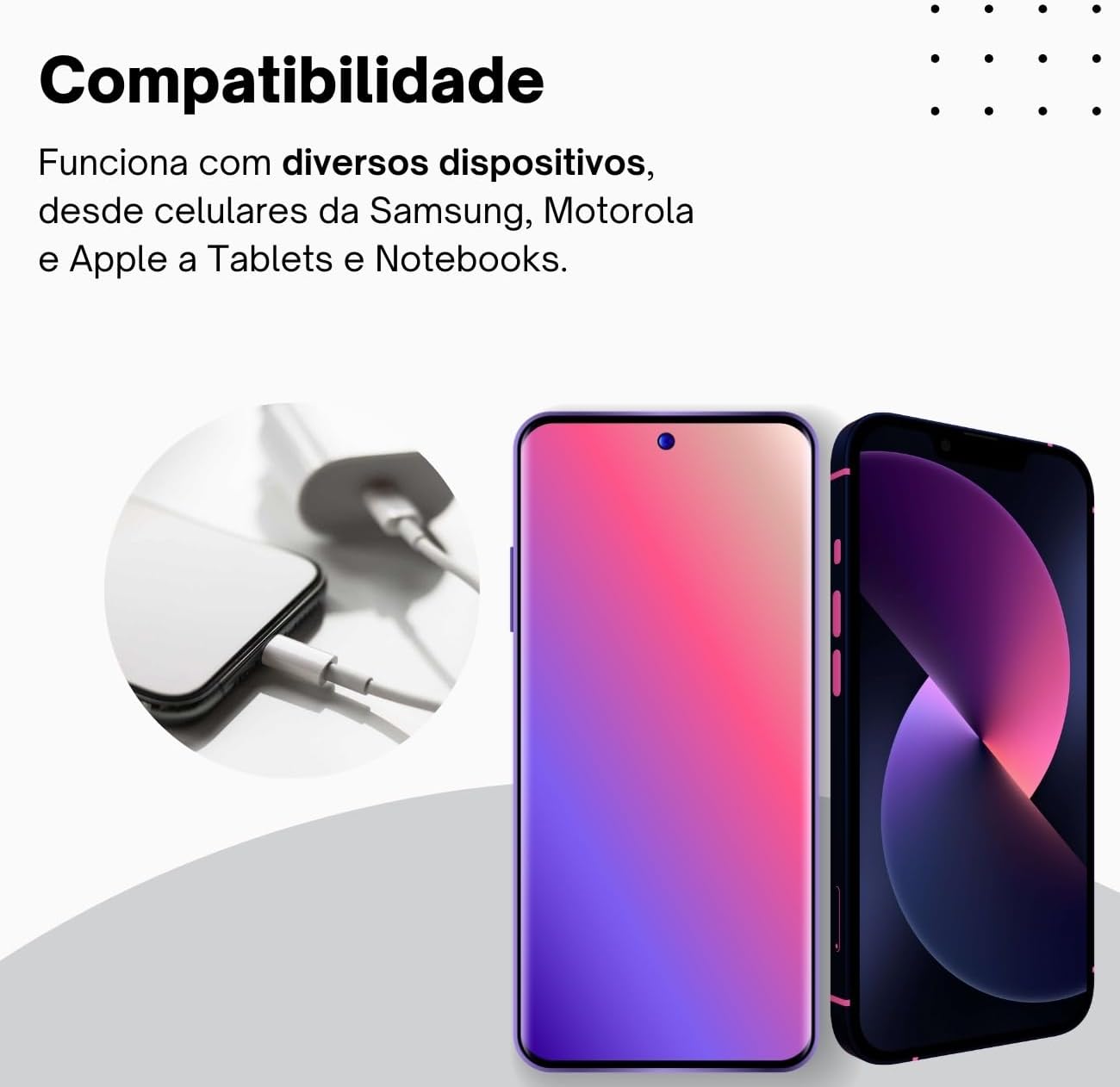 Kit Carregador Super Turbo 40W Porta Dupla (USB-C + USB-A) + Cabo USB Tipo-C, Compatível com Todos Dispositivos, Celulares Samsung, Motorola, iPhone 15/16, Tablets, Notebooks - Android e IOS - Imagem 4