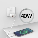 Kit Carregador Super Turbo 40W Porta Dupla (USB-C + USB-A) + Cabo USB Tipo-C, Compatível com Todos Dispositivos, Celulares Samsung, Motorola, iPhone 15/16, Tablets, Notebooks - Android e IOS - Imagem 5