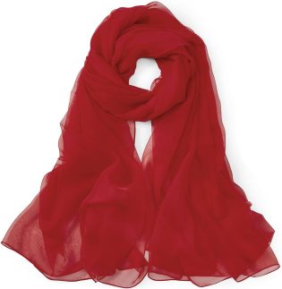 American Trends Lenço de seda feminino longo e leve cachecol de cabeça de cetim cachecol de pescoço, Vermelho, Tamanho Único