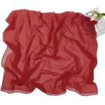 American Trends Lenço de seda feminino longo e leve cachecol de cabeça de cetim cachecol de pescoço, Vermelho, Tamanho Único - Imagem 3
