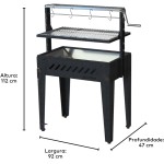 Churrasqueira Metávila Santa Maria Grill SMG760 – Grelhas Inox 304, Ajuste de Altura, Capacidade Até 10 kg, Craquelado Preto - Imagem 3