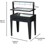 Churrasqueira Metávila Santa Maria Grill SMG760 – Grelhas Inox 304, Ajuste de Altura, Capacidade Até 10 kg, Craquelado Preto - Imagem 7