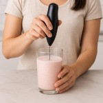 Mini Mixer com Base - 2 Peças - À Pilha (Não acompanha) - Duas Cores disponíveis - Vendido por Unidade (Preto) - Imagem 3