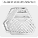 Mini Churrasqueira Inox Portátil Desmontável Praia Camping suporte para fogueira - Imagem 2
