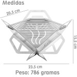 Mini Churrasqueira Inox Portátil Desmontável Praia Camping suporte para fogueira - Imagem 4