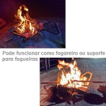 Mini Churrasqueira Inox Portátil Desmontável Praia Camping suporte para fogueira - Imagem 7