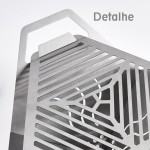 Mini Churrasqueira Inox Portátil Desmontável Praia Camping suporte para fogueira - Imagem 8