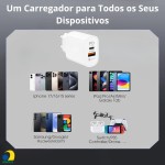 Carregador Universal Turbo 40W USB + Tipo C Quick Charge 4.0 e Power Delivery 3.0 Bivolt 9.1A – Compatível com iPhone, Android, Xiaomi e Todos os Dispositivos USB-C/USB-A - Imagem 3