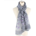 Minache Lenço longo de chiffon bordado feminino verão outono xale saída de praia - Imagem 4