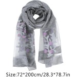 Minache Lenço longo de chiffon bordado feminino verão outono xale saída de praia - Imagem 6