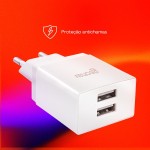 Geonav Carregador de Parede Universal 2.1A, 2 portas USB, 10W, Bivolt, ESACW2, Branco - Imagem 4