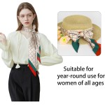 'Aurolran 59'' Mulberry Silk Like Head Scarf Women's Fashion Square Neck Satin Scarfs for Bag Hair Scarves Gift 59'' * 5.9”' - Imagem 3