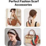 'Aurolran 59'' Mulberry Silk Like Head Scarf Women's Fashion Square Neck Satin Scarfs for Bag Hair Scarves Gift 59'' * 5.9”' - Imagem 4