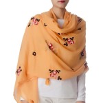 iB-iP Femininas Lenço Bordado Leve Estampado Flores - Imagem 2
