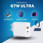 Carregador Turbo com Cabo USB-C, 67W, Branco, Plástico, Carregamento Rápido, Compacto, para Xiaomi e Smartphones com Entrada USB-C - Imagem 3