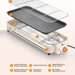 Versátil Churrasqueira Elétrica Portátil 220V Ferro Inox 1500W - Imagem 5