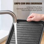 Versátil Churrasqueira Elétrica Portátil 220V Ferro Inox 1500W - Imagem 7