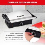 Grill Arno Dual Inox GNOX - Abertura 180°, Ajuste Altura e Controle de Temperatura, 110V - Imagem 5
