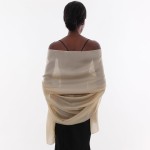 RUI VTRON Lenço Bege Feminino, Xales E Envoltórios De Pashmina Para Vestidos De Noite, Como Lenço De Seda Chiffon Para Casamento Nupcial - Imagem 5