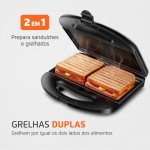 MONDIAL Sanduicheira Master Grill Inox, 110V, Preto, 750W - S-20 - Imagem 2