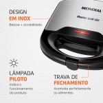 MONDIAL Sanduicheira Master Grill Inox, 110V, Preto, 750W - S-20 - Imagem 4