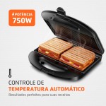 MONDIAL Sanduicheira Master Grill Inox, 110V, Preto, 750W - S-20 - Imagem 5