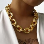 Colar Feminino Corrente de Elo Cubano Dourada – Gargantilha de Elos Grossos com Extensor Ajustável, Elegância e Poder em Cada Detalhe - Imagem 5