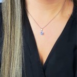 Colar Gargantilha Feminino Pingente Ponto De Luz Cristal Em Aço Inox - Imagem 5