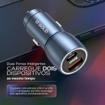 Carregador Super Turbo Veicular 60W Duas Portas, Carregamento Ultra Rápido USB 3.0, 9,1A, Entrada USB e Tipo C, Acompanha Cabo Tipo C, Produto Super Premium Para Veículos - Imagem 3