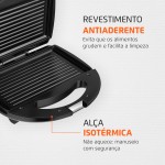 MONDIAL Sanduicheira Fast Grill & Sandwich, Preto, 750W, 110V - S-12 - Imagem 3