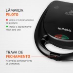 MONDIAL Sanduicheira Fast Grill & Sandwich, Preto, 750W, 110V - S-12 - Imagem 4