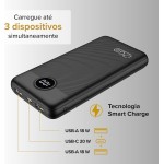 I2GO, Carregador Portátil (Power Bank) Ultra Rápido 20000mAh, Power Delivery 20W, 2 Saídas USB + 1 Saída/Entrada USB-C, Preto, i2GO PRO - Imagem 4