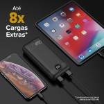 I2GO, Carregador Portátil (Power Bank) Ultra Rápido 20000mAh, Power Delivery 20W, 2 Saídas USB + 1 Saída/Entrada USB-C, Preto, i2GO PRO - Imagem 5