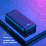 I2GO, Carregador Portátil (Power Bank) Ultra Rápido 20000mAh, Power Delivery 20W, 2 Saídas USB + 1 Saída/Entrada USB-C, Preto, i2GO PRO - Imagem 6