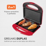 MONDIAL Sanduicheira Grill Premium, Vermelho/Inox, 800W, 220V - S-19 - Imagem 2