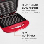 MONDIAL Sanduicheira Grill Premium, Vermelho/Inox, 800W, 220V - S-19 - Imagem 3