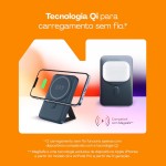Geonav Power Bank, Carregador Portátil Universal por Indução 10.000mAh, Carregamento rápido*, Suporte Dobrável, Compatível com MagSafe®, PB10MAGSG, Cinza - Imagem 4
