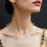 1 gargantilha fofa para mulheres, gargantilha colorida, margarida, delicada, moderna, dourada, delicada, simples, para mulheres - Imagem 5