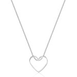 Colar Gargantilha Feminina com Prata Coração Vazado Premium Corrente Veneziana com Extensor 45cm – Joia Delicada, Versátil e Confortável - Imagem 3