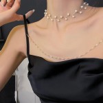 Colar Feminino "Beautiful Pearl" em Cobre com Pérolas Sintéticas – Design Sofisticado e Moderno – Choker 47 cm – Elegância e Feminilidade – Acompanha Bolsa de Veludo - Imagem 4