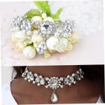 Elegante gargantilha feminina com pérolas e strass requintada, presente para formatura, aniversário e ocasiões especiais, prata - Imagem 8