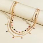 Conjunto de Colares Feminino "Powerful Colors" 3 em 1 – Semijoias com Pedras Coloridas – Estilo, Versatilidade e Toque Fashion – Metal Leve e Resistente – Tamanhos Variados - Imagem 5