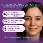 Magnésio Dimalato 300 mg com Vitamina B6 – Suplemento Vitamínico Vegano | Sem Glúten e Sem OGM – 60 Cápsulas - Imagem 3