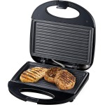 Sanduicheira Elétrica Mallory Classic Grill – 2 em 1, Grelha e Assa Pães, Carnes, Peixes e Legumes, Placas Antiaderentes, Luzes LED- 127V - Imagem 4