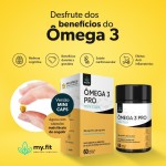 Kit 3x Ômega 3 Pro EPA/DHA, Não deixa Gosto - Versão Mini Cáps, Total 180 softgels - Imagem 3