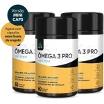 Kit 3x Ômega 3 Pro EPA/DHA, Não deixa Gosto - Versão Mini Cáps, Total 180 softgels - Imagem 4