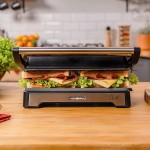 WAP Sanduicheira Grill em Inox WS1000 2 em 1 com Abertura 180° e Coletor de Gordura Removível, Antiaderente 1000W 127V - Imagem 5