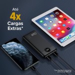 I2GO, Carregador Portátil (Power Bank) Ultra Rápido 10000mAh, Power Delivery 20W, 2 Saídas USB + 1 Saída/Entrada USB-C, Preto, i2GO PRO - Imagem 5
