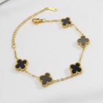 Kit Colar Choker Pulseira E Brinco Trevo Preto Gargantilha Sorte Luxo Elegante Virginia Aço Inox Dourado Inspire by Adriana - Imagem 6